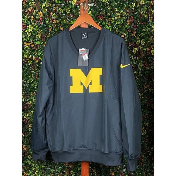 Nike Other - Medium Nike Michigan Wolverines Dri-Fit V Neck  Pullover Black Yellow NCAA Mediu
